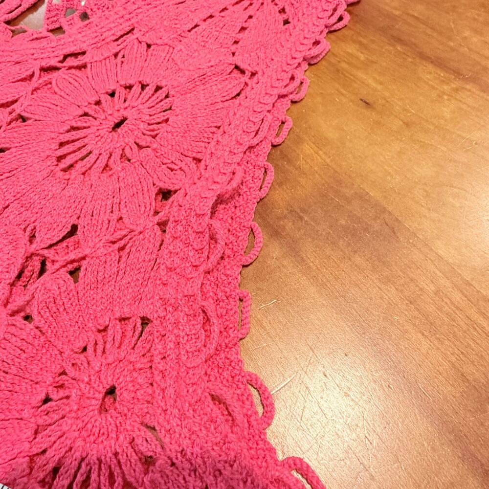 Lumiere Pink Crochet Tank Top Scalloped Open Knit Boho Large NWT - Picture 10 of 12